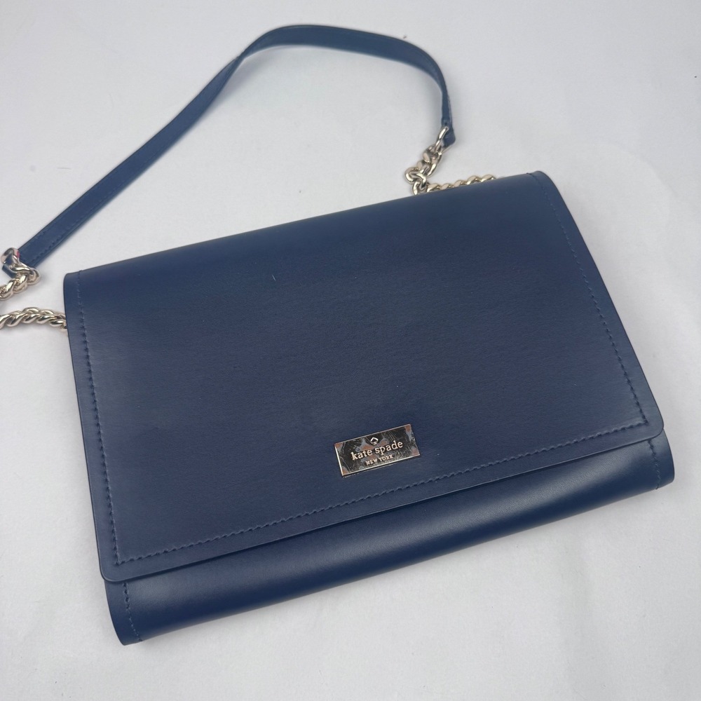 Kate Spade New York Navy Angela Arbour Hill Clutch Shoulder Bag